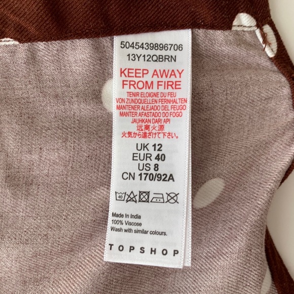 Topshop Maroon Polka Dot Crop Top - Picture 5 of 6